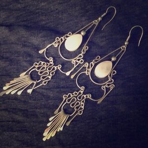 Boho chandelier earrings with agate